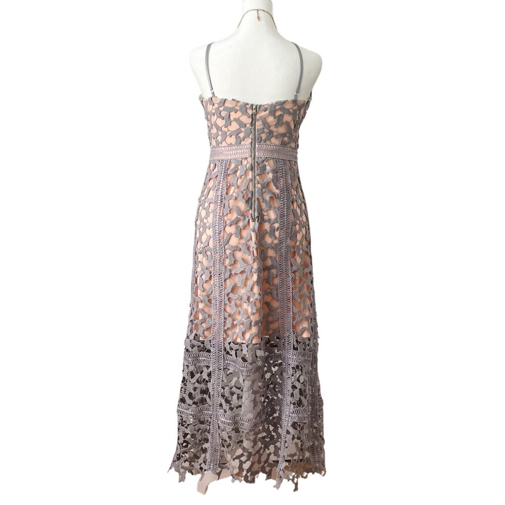 Elliatt Tingle Floral Lace Dress periwinkle nude size small S - Picture 4 of 9